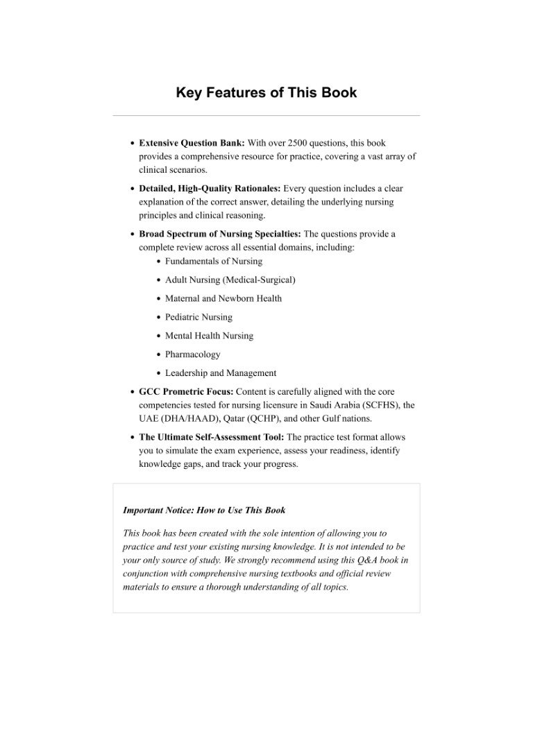 Buy Prometric MCQs for Registered Nurse - New Edition