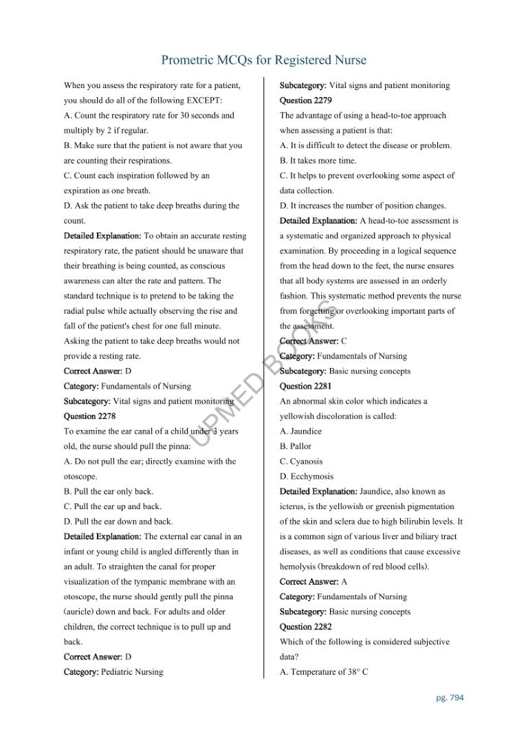 Buy Prometric MCQs for Registered Nurse - New Edition